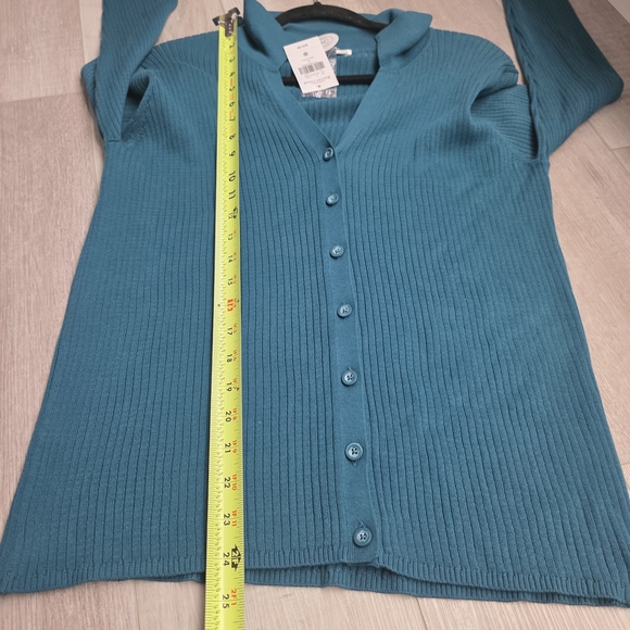 Northern Reflections Blue Ribbed Button-Down Shirt NWT - Picture 6 of 7